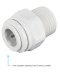 Push To Connect Plastic Plumbing Fitting Three Eighths Inch OD To Three Eighths Inch NPT Straight Adapter No Tools Needed Quick Connect Leak Free