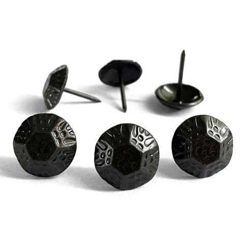 Straight Up Premium Black Metal Upholstery Tacks 100 Count With Sleek 19Mm Rounded Heads And Tough 23Mm Shafts for vintage craft projects.