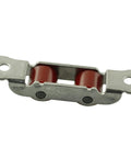 4 Pack Stainless Steel And Nylon Sliding Door Rollers, 14mm Wheel Diameter with 64mm Body Length, visible close-up view