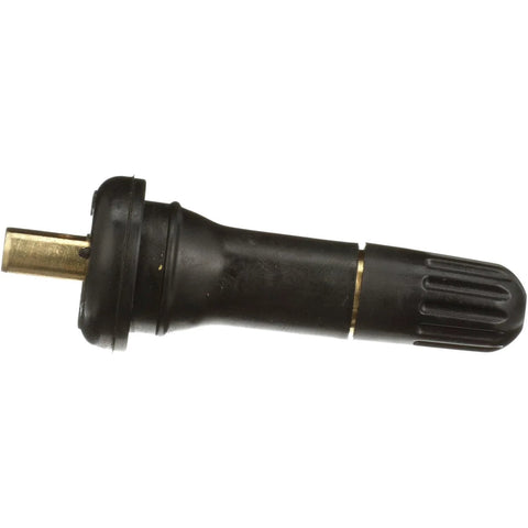 TPMS valve stem kit for Subaru Forester, black rubber with brass insert, side view