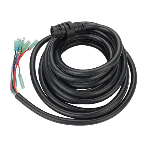 Cable Main Wire Harness For Yamaha Outboard Motor Remote Control Box 10 Pin 16.4 Feet Marine Electrical Harness Replacement For 688-8258A-20-00 Durable PVC Rubber Construction coiled on white background