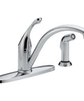 Collins Single-Handle Kitchen Faucet With Side Sprayer in White Finish, 3-Hole Mount, Diamond Seal Technology, side view