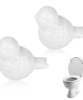 Straight Up Upgrade Your Bath With These Slick Ceramic Toilet Bolt Covers bird-shaped ceramic screw caps for toilet.
