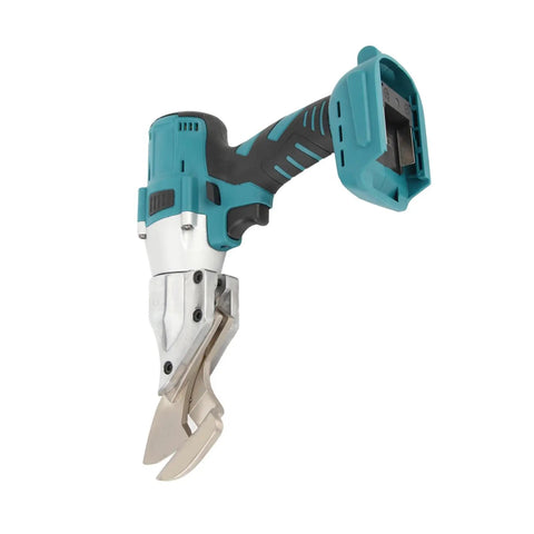 Heavy Duty Cordless Electric Metal Shears With 360 Degree Rotating Head for Cutting Sheet Metal Roofing and Wire Mesh robust ABS design close-up.