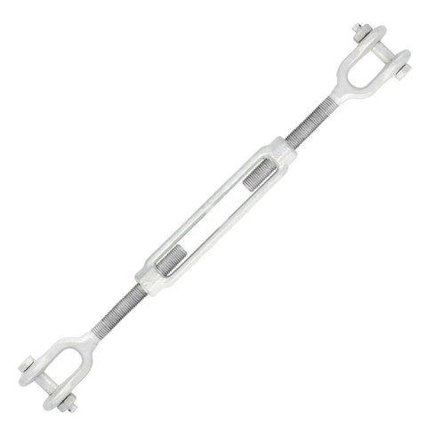 Top Shelf Hot Dip Galvanized Jaw To Jaw Turnbuckle 5/8 X 12 Inch 3500 Lbs for rigging and sun shades.