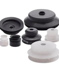 PJG 5 Pack Double Layer Silicone Vacuum Suction Cups For Pneumatic Robot Gripper, various sizes, strong grip, durable rubber design.
