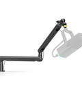 Low Profile Adjustable Microphone Boom Arm For Your Desk With Clamp Cable Management Screw Adapter And Studio Mount For Podcasting Streaming Gaming And Recording BM88, side view