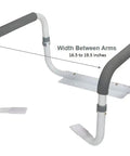 Adjustable Toilet Safety Grab Bar For Bathrooms White Fits Most Toilets With Easy Tool Free Install Non Slip Grip Rail