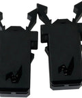 Close-up of two black locks from 10 Piece Trash Can Lock Replacement Kit With Durable Spring Press Buckle, Touch Top Button.