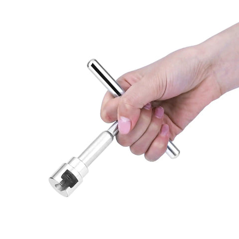 Person holding slide hammer from DIY Auto Body Dent Repair Kit With Glue Tabs, Bridge Puller, Slide Hammer, Dent Lifter And Suction Cup Tools