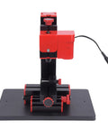 Garosa 6 In 1 Mini Motorized Lathe Machine, multifunctional DIY woodworking tool with red accents and black base.