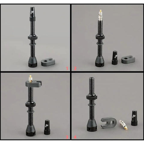 8 Pack Presta Valve Stem Kit 44mm 1.74 Inch Tubeless Valve Tools for Mountain and Road Bikes with remover tool and caps