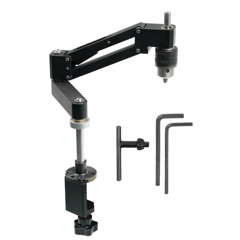 Tapping Cantilever Bracket with CNC Aluminum Alloy Robotic Arm 130mm Stroke, Adjustable Support Rod, Detachable Clamp for Pipe Tapping