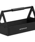 Grippy Handle Metal Tool Tray Portable Tote For Home Garage Warehouse And Shop Easy Tool Organization Durable Black Metal Storage Tray