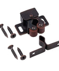 12 Pack Vintage Brown Strong Roller Catch For Cabinets And Cupboards, Heavy Duty Steel Door Lock Hardware With 48 Screws