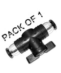 Push To Connect Ball Valve For Pneumatic Systems, 4mm Tube OD, Air Flow Control, Straight Union Adapter, Plastic Quick Install