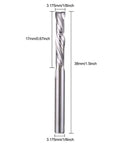 Carbide end mill, 1/8 inch shank, 2-flute spiral router bit for woodworking