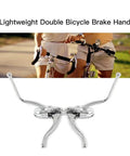 Bombproof Lightweight Aluminum Bicycle Brake Levers Dual Handle Set for 22.2mm Handlebars shown against bicycle background