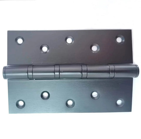Two Pcs 5 Inch Stainless Steel Ball Bearing Door Hinges With Square Corner For Heavy Duty Wood Doors 0.12 Inch Thick Matte Black Finish