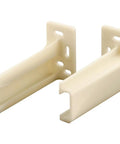 Off white plastic Drawer Track Back Plate For Side Mounted Drawer Glides 3/8 Inch Wide By 1 Inch Tall Openings, left and right pair
