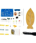 Cool DIY Electromagnetic Swing Welding Project Kit For Beginners with circuit board, LEDs, and blade shaped parts.