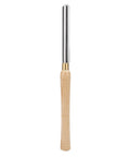 Front view: 22mm HSS roughing gouge lathe chisel with wooden handle for wood turning.