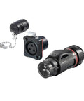 Heavy Duty Welding 45A BD24 Aviation Plug And Socket With Silver 3 Pin Snap Power Supply Connector showing black connectors for industrial use.