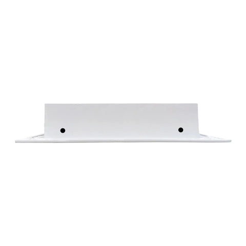 Side view of 14x8 White Modern AC Vent Cover For Ceiling, Wall, And Floor Decorative Air Vent Grille With Standard Linear Slot Diffuser
