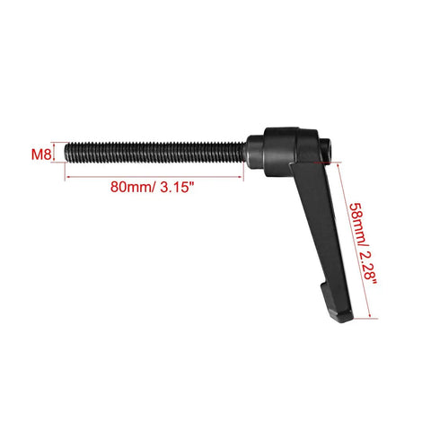 2 Pack Workhorse Adjustable Clamping Lever Handles M8 By 80mm Black Oxide Carbon Steel With Twist Action Locking Levers And Rotating Screw Knobs For Weekend Projects