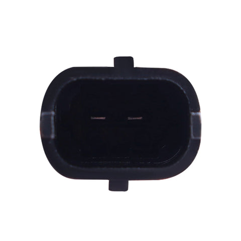 HiSport 213-4777 coolant temperature sensor connector, front view, black plastic 2-pin plug