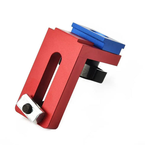 Red and blue Miter Track Stop Block For 30 And 45 T Tracks Sliding Bracket Woodworking Fence Accessory Pro Grade Aluminum Alloy T Slot Stop