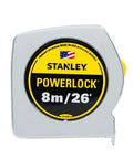 PowerLock Tape Measure 26 Ft By 1 In Wide With 7 Ft Standout Built Tough Mylar Coated Blade For Longevity Chrome High Impact ABS Case Tru Zero