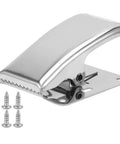 Stainless steel fish fillet clamps with built-in spring and mounting plate; includes six screws.