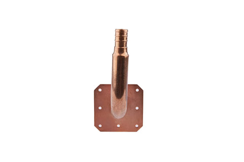 Pack Of 10 PEX Copper Stub Out Elbows With Wall Flange, 1/2 Inch Nominal, 8 Inch Length, Crimp Connection, Lead Free Copper, ASTM F1807 F877 Compliant