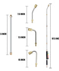 Pressure Washer Extension Wand Upgrade With Curved Rod Heads For Hard To Reach Areas Includes 97.5 inch wand, 7.5 and 15 inch rods