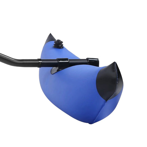 Blue PVC inflatable outrigger from Inflatable Kayak Stabilizer Outrigger Kit For Canoe And Kayak Lightweight Portable Setup Built For Fishing Beginners Quick Install And Easy Remove So You Can Stand Up And Paddle With Grab And Go Stability On The Water