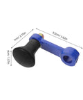 Heavy Duty Rotary Tiller Handle Attachment Two Pack With Manual Hand Crank Lift, ergonomic grip, dimensions labeled.