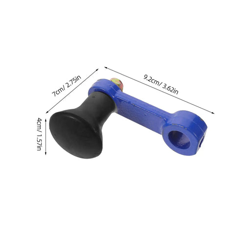 Two Pack Rotary Cultivator Tiller Lift Handle With Ergonomic Grip For Tractor And Lawn Tiller, blue metal handle with measurements