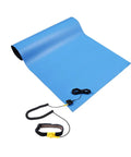 ESD Safe Anti Static Mat 17 By 25 Inch Blue Heat Resistant Soldering Table Pad with strap and wire for electronics workspace