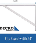 Heavy-Duty Steel Shelf Bracket Set, 19.25-Inch By 12.50-Inch, White, 10-Pack With Three Pre-Drilled One Quarter Inch Holes Per Side