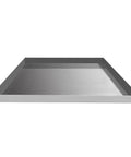 Front view of 27 By 25 By 1.5 Inch Heavy Duty Stainless Steel Washer Drain Pan 18 Gauge SS304 Thick Drip Tray with welded corners