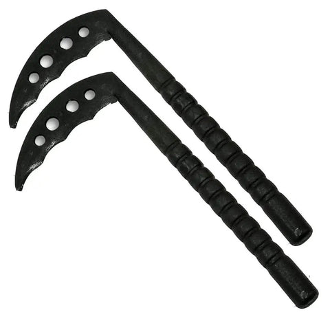 Polypropylene Hard Plastic Kama For Training Black Large Size Lightweight Yet Durable Martial Arts Practice Weapon Pair