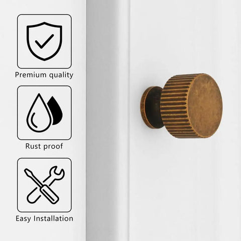 Solid Vintage Antique Brass Cabinet Knobs 12 Pack For Dresser Drawers Cabinets And Kitchen Hardware Durable Metal Alloy With Classic Retro Look Easy Install At 28mm Diameter Built To Last Great For Bathrooms And Cupboards on display