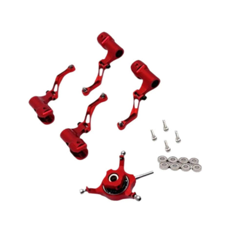 RC Helicopter Swashplate Set Leaf Clip Replacement Aluminum Plug And Play Easy Install For K124 And K170 Red Spare Part And Aircraft Accessory