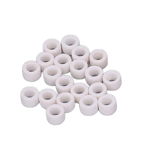 110 Piece Plasma Cutter Consumables Set With Ceramic Cups Electrodes Nozzles And Gas Rings For Cut40 50 Plasmatorch Parts High Durability - white ceramic cups in various angles.