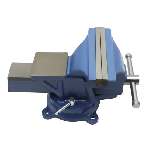 6 Inch Lightweight Bench Vise With 360 Degree Swivel Base For Home DIY Projects Pro Grade Ductile Iron Clamp That Grips Tight Without Slip Space Saving Workbench Vise Built For Durable Hassle Free Tool Work, side view
