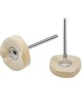 Five Pack Drill Abrasive Buffing Wheels With Cloth Felt 2.35mm And 3mm Shanks Rotary Tool Polishing Pads close-up