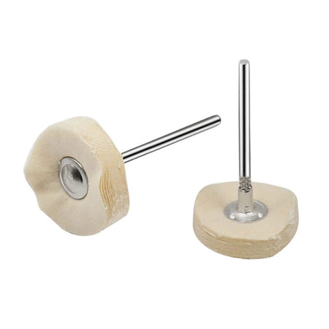 Five Pack Drill Abrasive Buffing Wheels With Cloth Felt 2.35mm And 3mm Shanks Rotary Tool Polishing Pads close-up