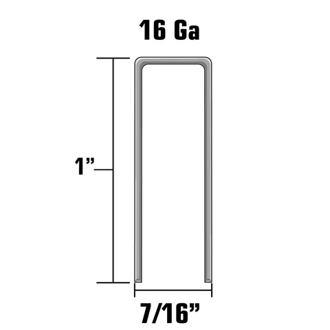 Diagram of 16 Gauge Galvanized Standard Crown Staples 7 16 Inch By 1 Inch For Framing And General Carpentry 10000 Count
