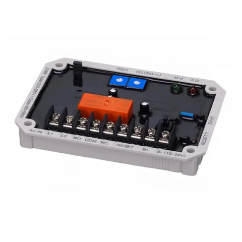Straight Up Reliable Ev-01 Avr Automatic Voltage Regulator For Portable Generators And Welders circuit board with connectors and relays.